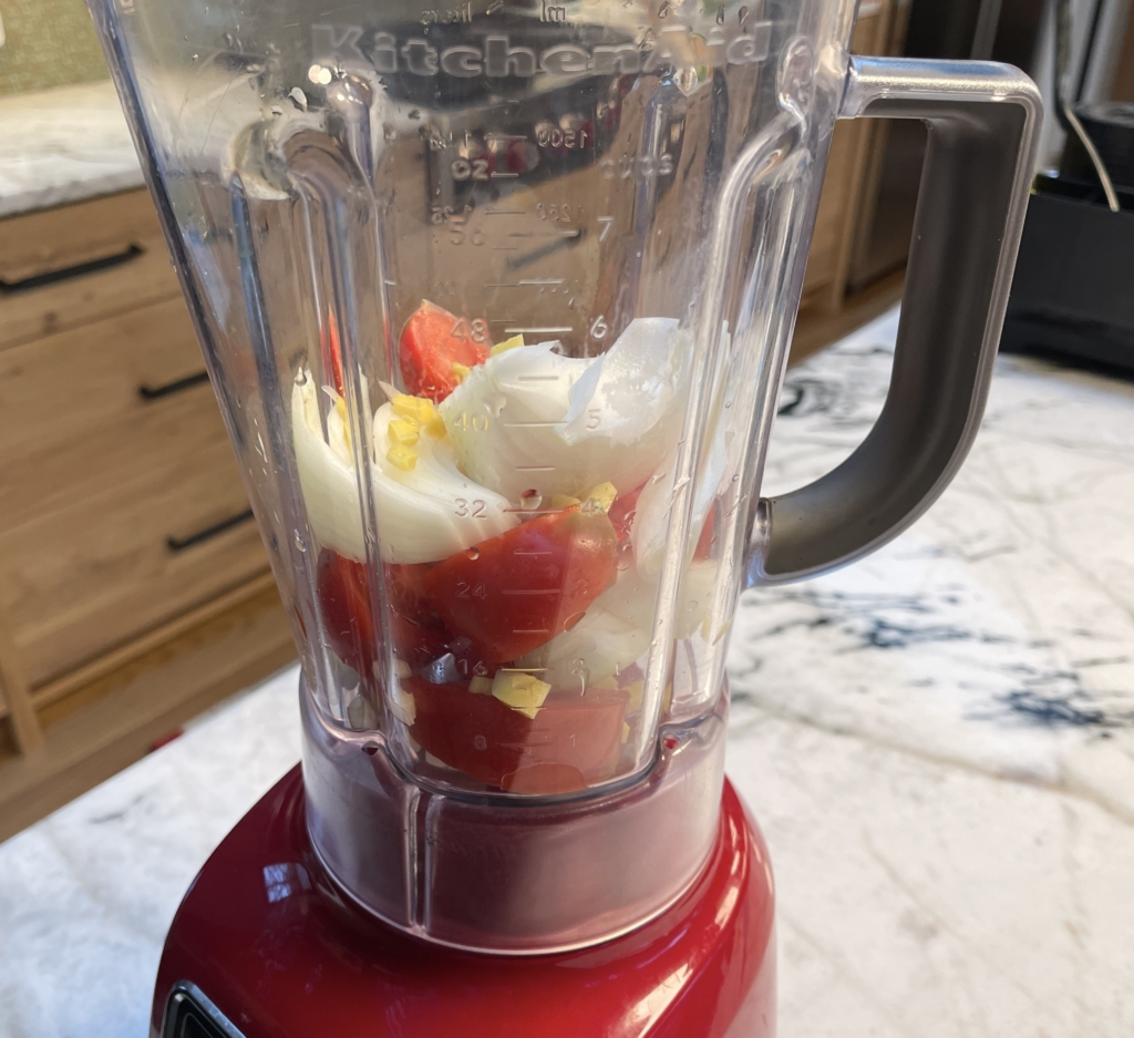 place ingredients into a blender and puree until smooth