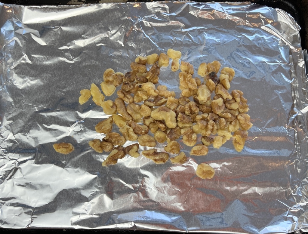 Place walnuts on a lined  tray with foil 