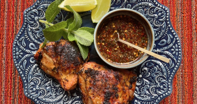 Thai-Style Grilled Chicken with Dipping Sauce