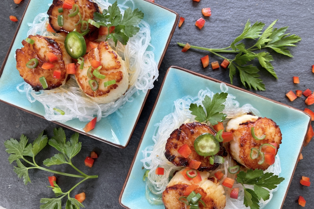 Seared Honey Lime Scallops