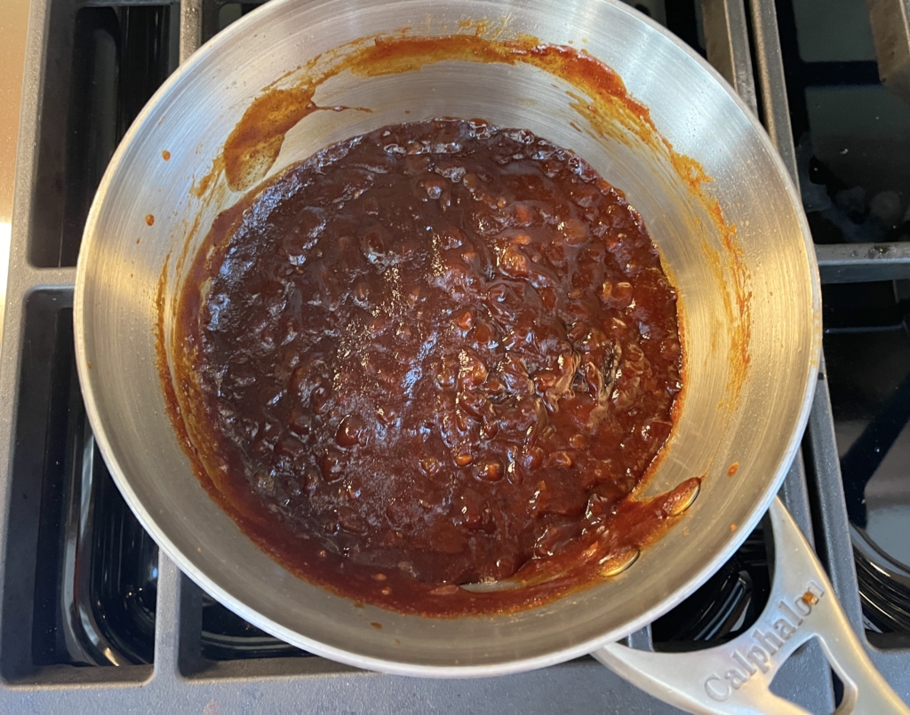 Let bbq sauce cool for 5 minutes. 
