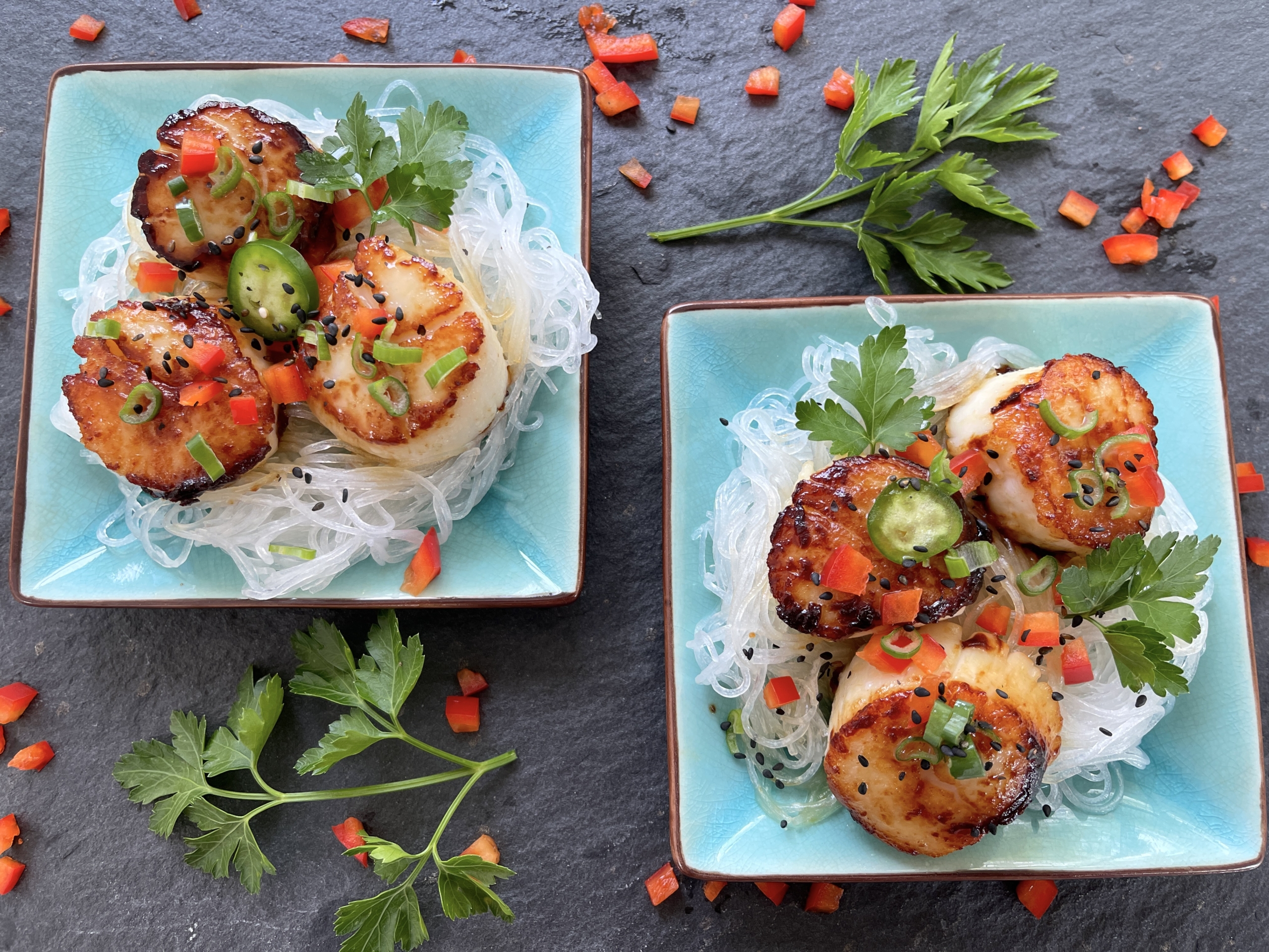 Seared Honey Lime Scallops