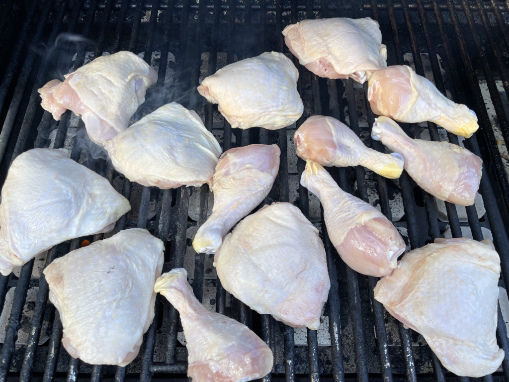 Place chicken on preheated medium-high grill and cook for 15 minutes.