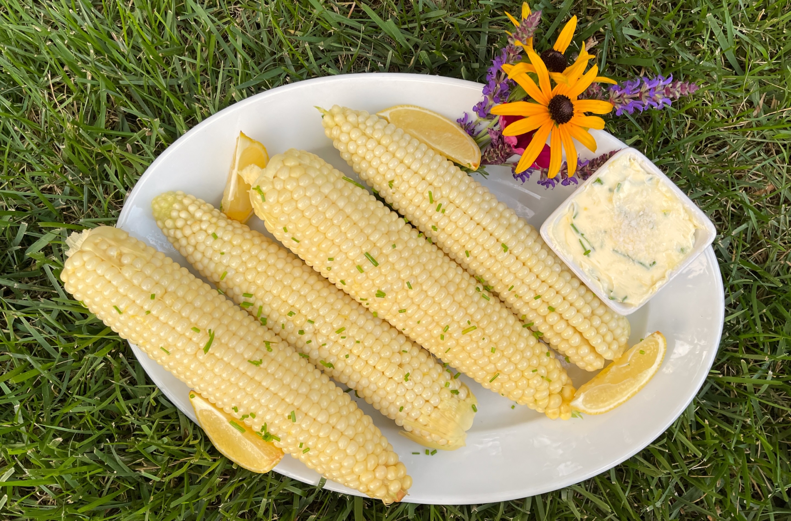 Corn on the Cob with Lemony Chive Butter