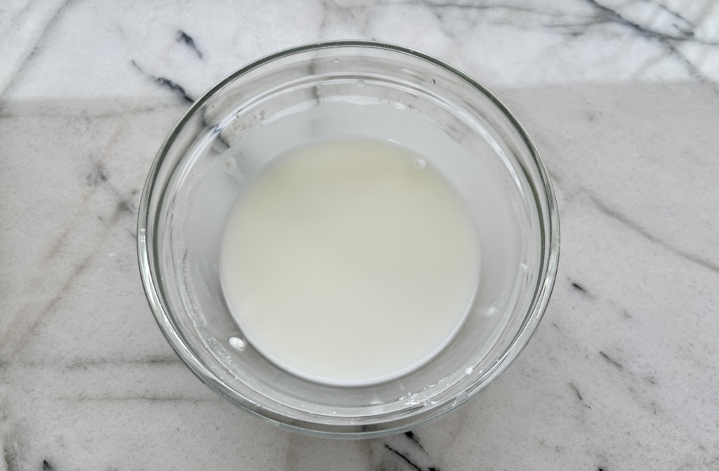 Make the cornstarch slurry by combining with cold water.