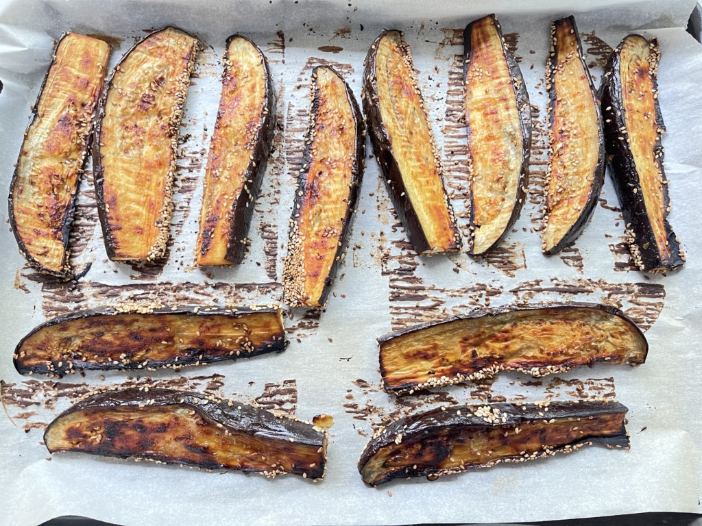 Then flip each wedge using tongs so wedges are now sesame side-down and continue cooking for another 10 mins.