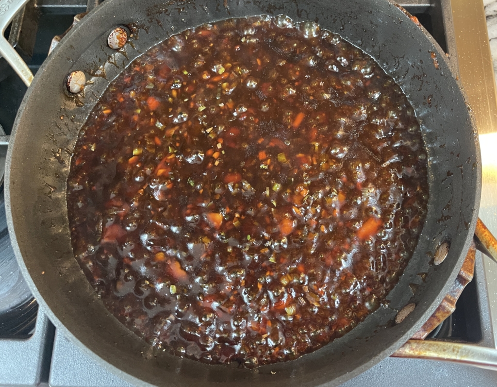 Mix ingredients together and cook for an additional minute making sure the brown sugar has dissolved