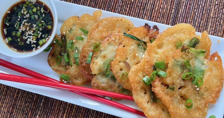 Korean Scallion and Leek Crispy Mini Pancakes (Gluten Free)