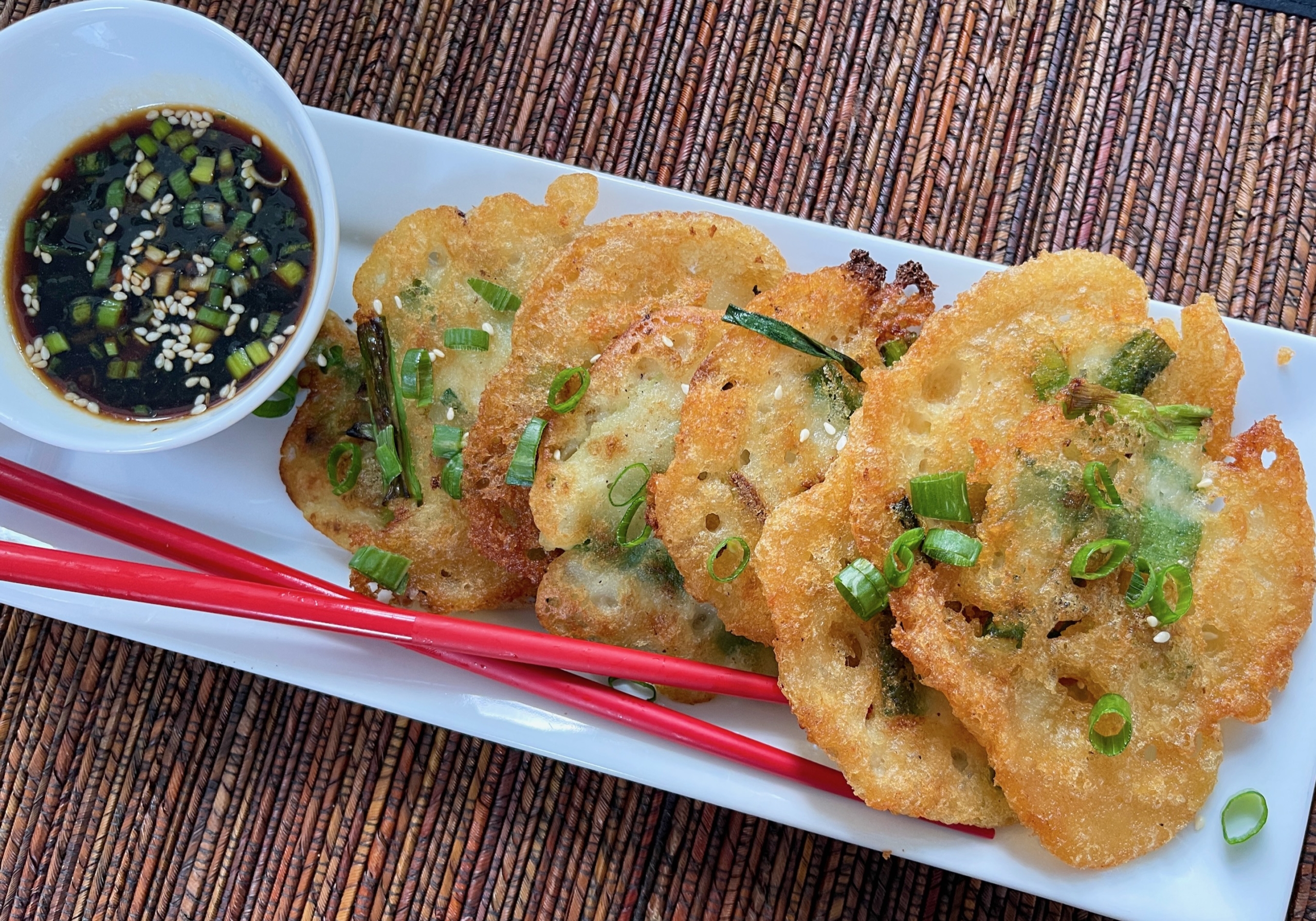 Korean Scallion and Leek Crispy Mini Pancakes (Gluten Free)