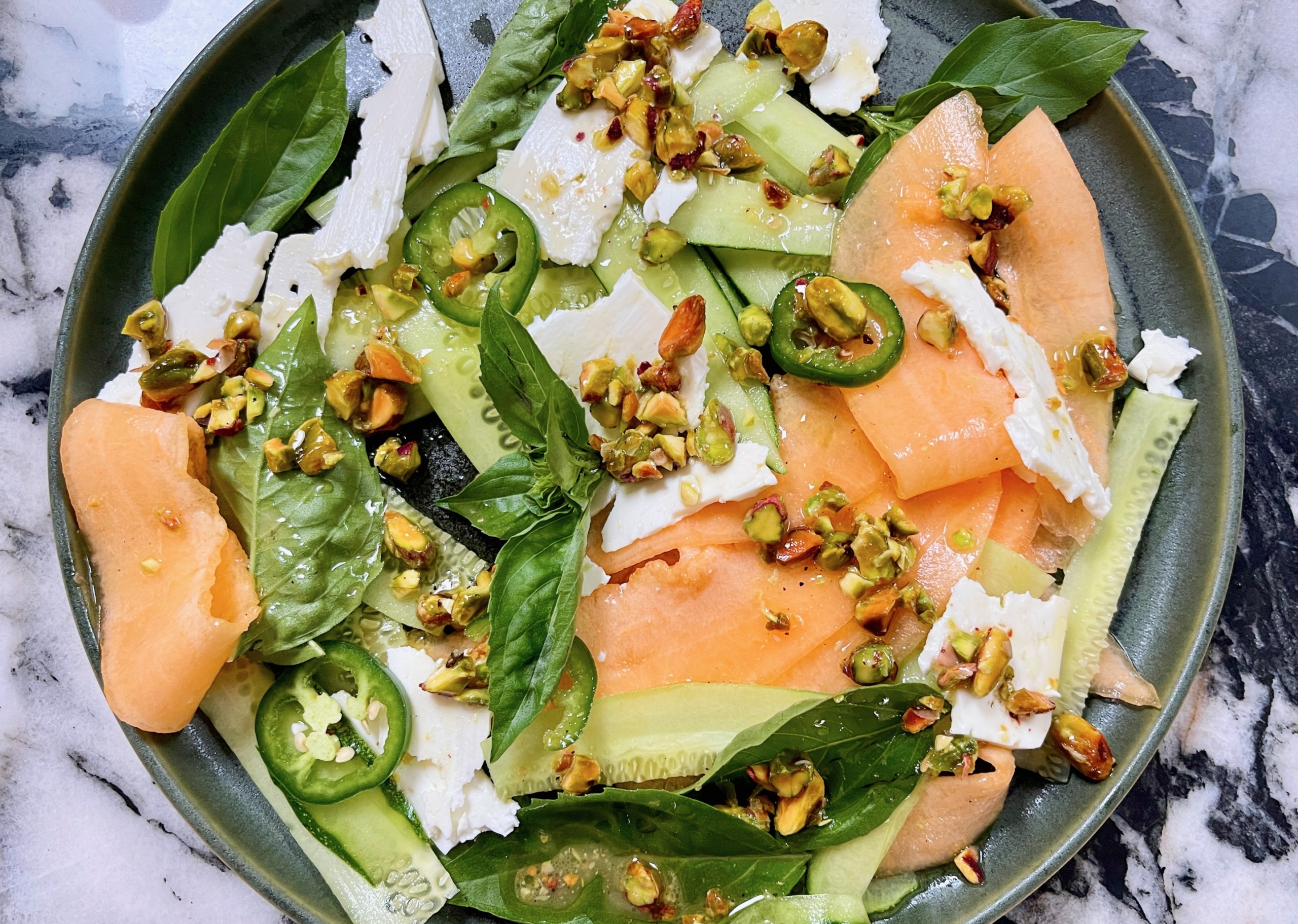 Melon, Cucumber, and Feta Salad