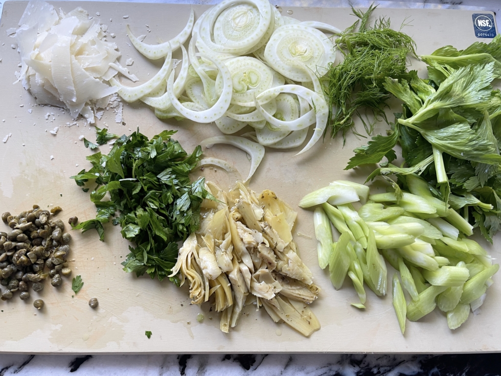 Prep by slicing and chopping each ingredient as indicated in the recipe