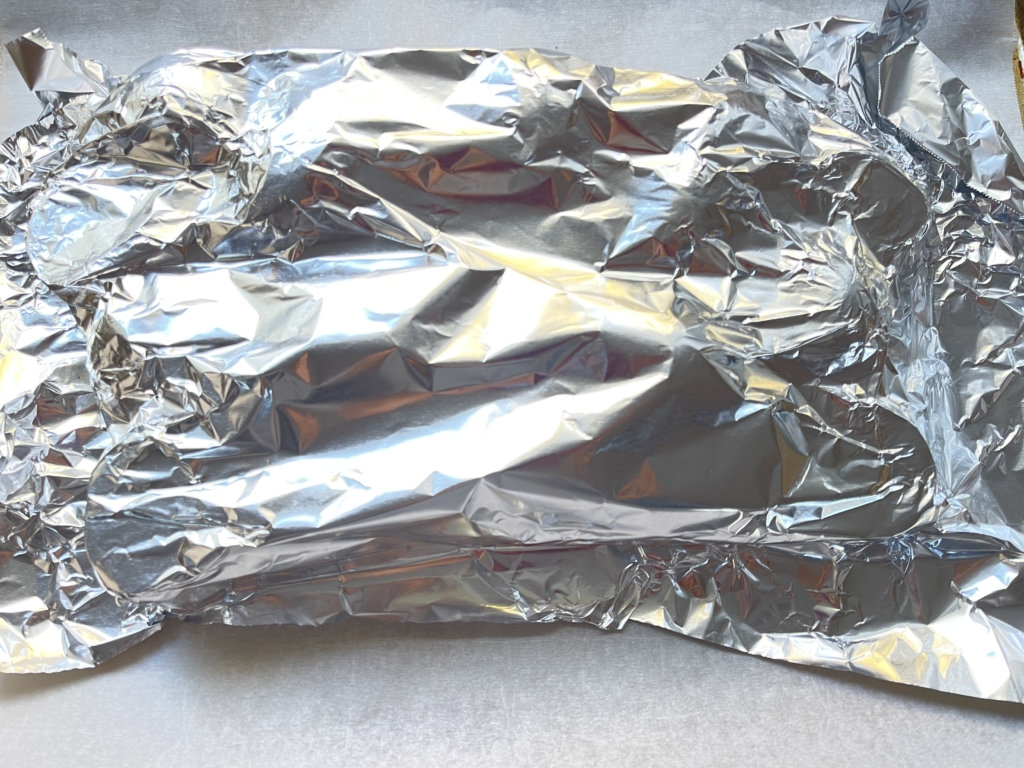 Cover potatoes tightly with foil. Roast 40 minutes. 