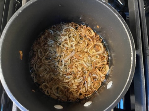 Continue cooking shallots for 18 minutes, occasionally stirring. The final browning and crisping happen fast so keep a close eye on the shallots while they cook for the last 2-3 minutes. The shallots are done once they are golden brown and crispy. 