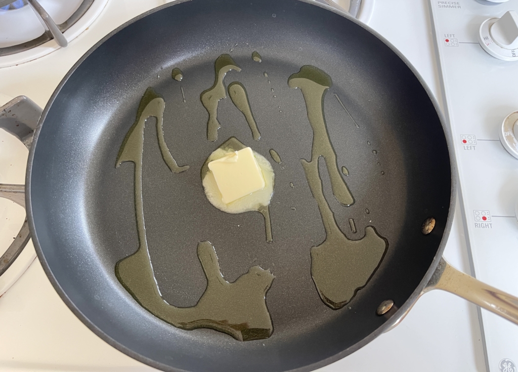 Heat the butter and oil in a large pan over medium heat. 