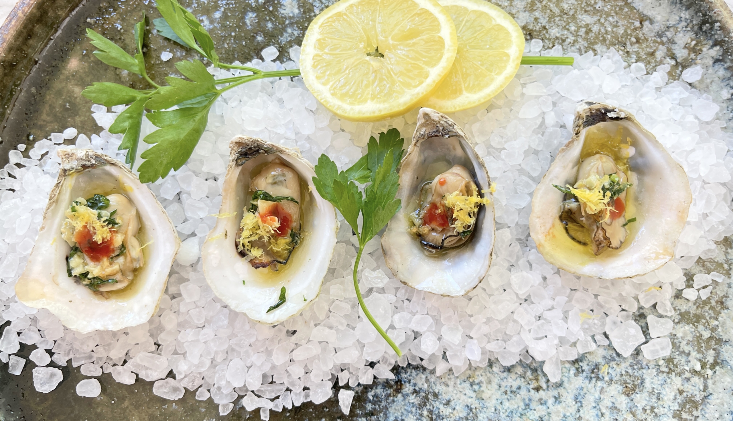 Grilled Oysters with Herb Butter