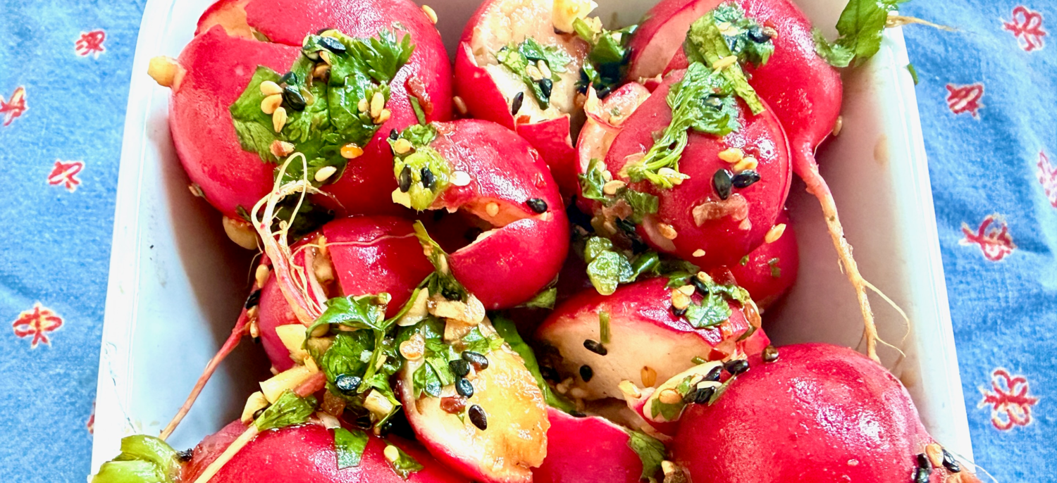 Smashed Pickled Radishes